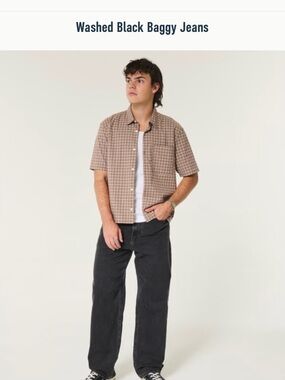 Gilly Hicks Washed Black Baggy Jeans